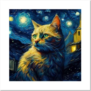 Cat Van Gogh Posters and Art